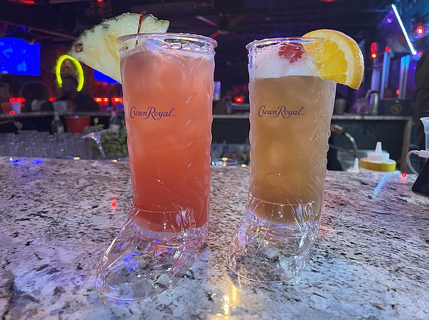The Locker Room is celebrating Rodeo Houston all month long with the "Rodeo Round Up" and "Lasso Lemonade" Crown Royal specialty cocktails served in Cowboy Boot-shaped glasses! /Photos by The Locker Room