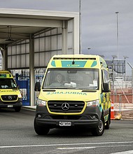 Ambulances respond to an incident at Auckland International Airport on March 11.
Mandatory Credit:	Dean Purcell/AP via CNN Newsource