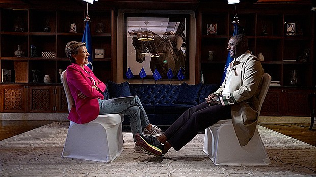 Idris Elba sat down with CNN's Becky Anderson in Abu Dhabi.
Mandatory Credit:	CNN via CNN Newsource