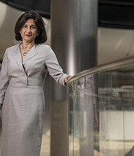 Minouche Shafik poses for a photograph following a Bloomberg Television interview in London, U.K., on Monday, Sept. 2, 2019.
Mandatory Credit:	Jason Alden/Bloomberg/Getty Images via CNN Newsource