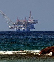 The Leviathan natural gas field in the Mediterranean Sea is seen from Israel's northern beach of Nasholim in August 2022.
Mandatory Credit:	Jack Guez/AFP/Getty Images via CNN Newsource
