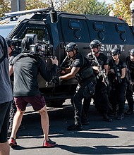 Production on the set of the CBS series "S.W.A.T."
Mandatory Credit:	Bill Inoshita/Sony Pictures Television/CBS via CNN Newsource