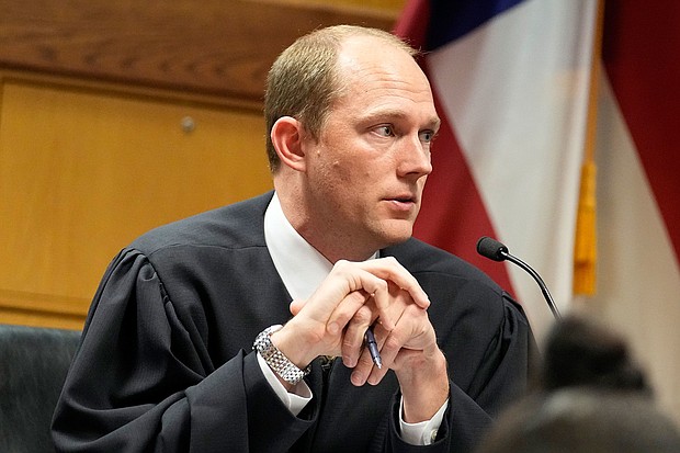 Fulton County Superior Judge Scott McAfee presides at the Fulton County Courthouse on February 27, in Atlanta.
Mandatory Credit:	Brynn Anderson/Pool/Getty Images via CNN Newsource