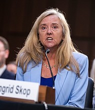 Dr. Ingrid Skop, vice president and director of medical affairs, Charlotte Lozier Institute, testifies during the Senate Judiciary Committee hearing on April 26, 2023.
Mandatory Credit:	Tom Williams/CQ-Roll Call, Inc./Getty Images via CNN Newsource