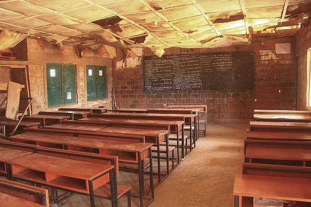 A classroom at the Kuriga school, where more than 250 pupils were kidnapped by gunmen in March.
Mandatory Credit:	Haidar Umar/AFP/Getty Images/File via CNN Newsource