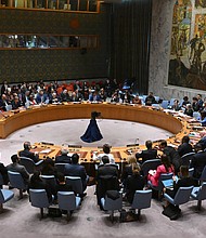 The United Nations Security Council meets at the UN headquarters in New York on Monday, March 25.
Mandatory Credit:	Angela Weiss/AFP/Getty Images via CNN Newsource