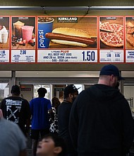 Costco's food court and its famous $1.50 hot dog and soda combo meal.
Mandatory Credit:	Patrick T. Fallon/AFP/Getty Images via CNN Newsource