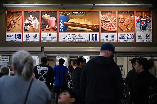 Costco's food court and its famous $1.50 hot dog and soda combo meal.
Mandatory Credit:	Patrick T. Fallon/AFP/Getty Images via CNN Newsource