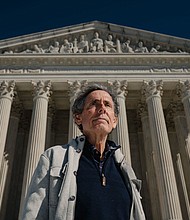 Edward Blum, the affirmative action opponent behind the lawsuit challenging Harvard University's consideration of race in student admissions, stands for a portrait at the Supreme Court of the United States in Washington, DC.
Mandatory Credit:	Shuran Huang for The Washington Post via Getty Images via CNN Newsource