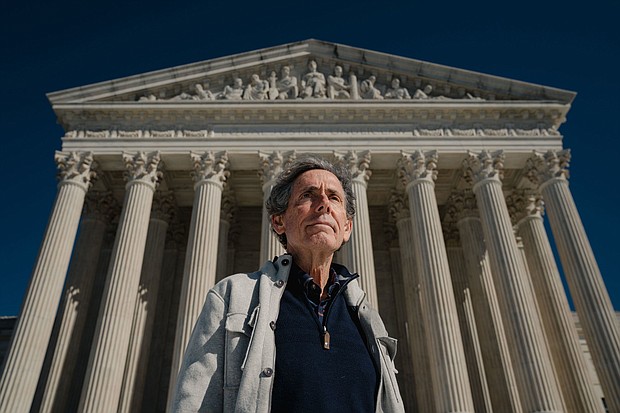 Edward Blum, the affirmative action opponent behind the lawsuit challenging Harvard University's consideration of race in student admissions, stands for a portrait at the Supreme Court of the United States in Washington, DC.
Mandatory Credit:	Shuran Huang for The Washington Post via Getty Images via CNN Newsource