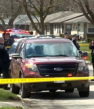 Emergency personnel on the scene of a home invasion and stabbing in Rockford, Illinois, on Wednesday, March 27.
Mandatory Credit:	WREX via CNN Newsource