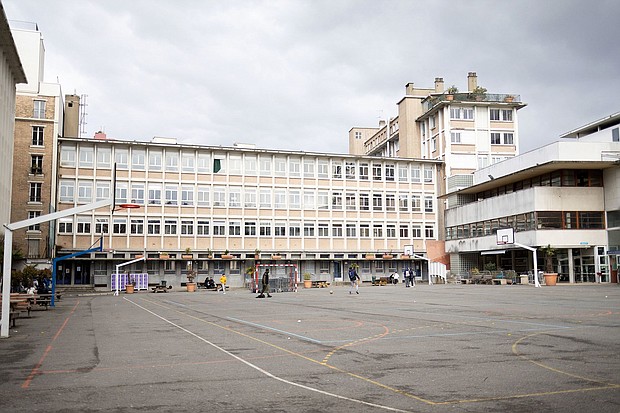 The French high school student that is being sued by the government for falsely accusing her former principal attended the Maurice Ravel high school, pictured here on March 5.
Mandatory Credit:	Lafargue Raphael/ABACA/Shutterstock via CNN Newsource