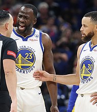 Draymond Green received his fourth ejection of the season.
Mandatory Credit:	Stephen M. Dowell/Orlando Sentinel/Tribune News Service/Getty Images via CNN Newsource