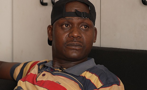 TT Ngwenya, a former cash-in-transit guard, was badly injured when the van he was working on was attacked by a gang in 2021.
Mandatory Credit:	Byron Blunt/CNN via CNN Newsource