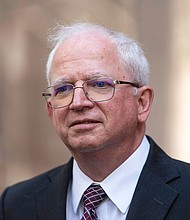 Attorney John Eastman, the architect of a legal strategy aimed at keeping former President Donald Trump in power, talks to reporters after a hearing in Los Angeles, June 20, 2023.
Mandatory Credit:	Jae C. Hong/AP/File via CNN Newsource