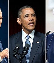 President Joe Biden on Thursday will join Barack Obama and Bill Clinton to use their star power to woo big-pocketed donors as Biden tries to join their ranks.
Mandatory Credit:	Getty Images via CNN Newsource