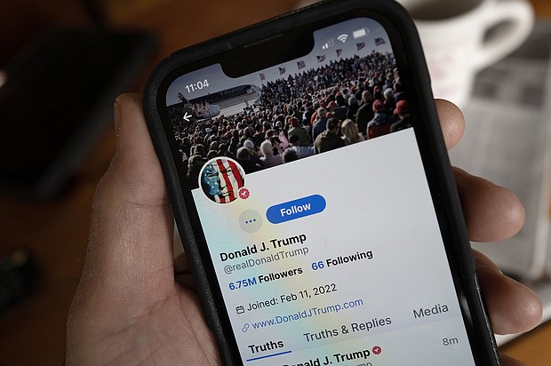 In this photo illustration, Republican presidential candidate former President Donald Trump's social media platform Truth Social is shown on a cell phone on March 25, in Chicago, Illinois.
Mandatory Credit:	Scott Olson/Getty Images via CNN Newsource