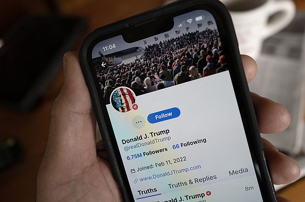 In this photo illustration, Republican presidential candidate former President Donald Trump's social media platform Truth Social is shown on a cell phone on March 25, in Chicago, Illinois.
Mandatory Credit:	Scott Olson/Getty Images via CNN Newsource