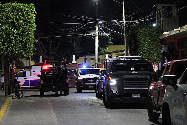 Security forces are pictured at the scene of the assassination of Bertha Gisela Gaytán, who was killed by unknown assailants during a campaign rally in San Miguel Octopan, Guanajuato state, Mexico, on April 1.
Mandatory Credit:	Juan Moreno/Reuters via CNN Newsource