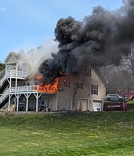 Chief Dennis Fagnant said they could see the smoke from several blocks away and that when they arrived on scene, the home was well involved in the fire.
Mandatory Credit:	WLOS via CNN Newsource