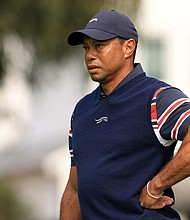 Tiger Woods waits on the first green during the second round of The Genesis Invitational.
Mandatory Credit:	Sean M. Haffey/Getty Images via CNN Newsource