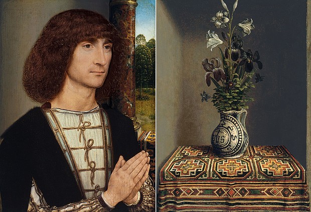 On the reverse of this portrait, the artist Hans Memling painted one of the first independent still lifes, according to the exhibition.
Mandatory Credit:	Museo Nacional Thyssen-Bornemisza via CNN Newsource