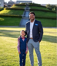 Yellowstone Schools Kindergarten student Wilson McKnight II and Dr. James Mosely, Yellowstone Superintendent.