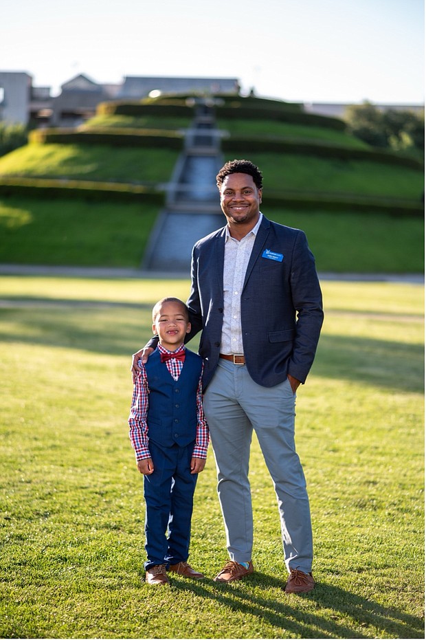 Yellowstone Schools Kindergarten student Wilson McKnight II and Dr. James Mosely, Yellowstone Superintendent.