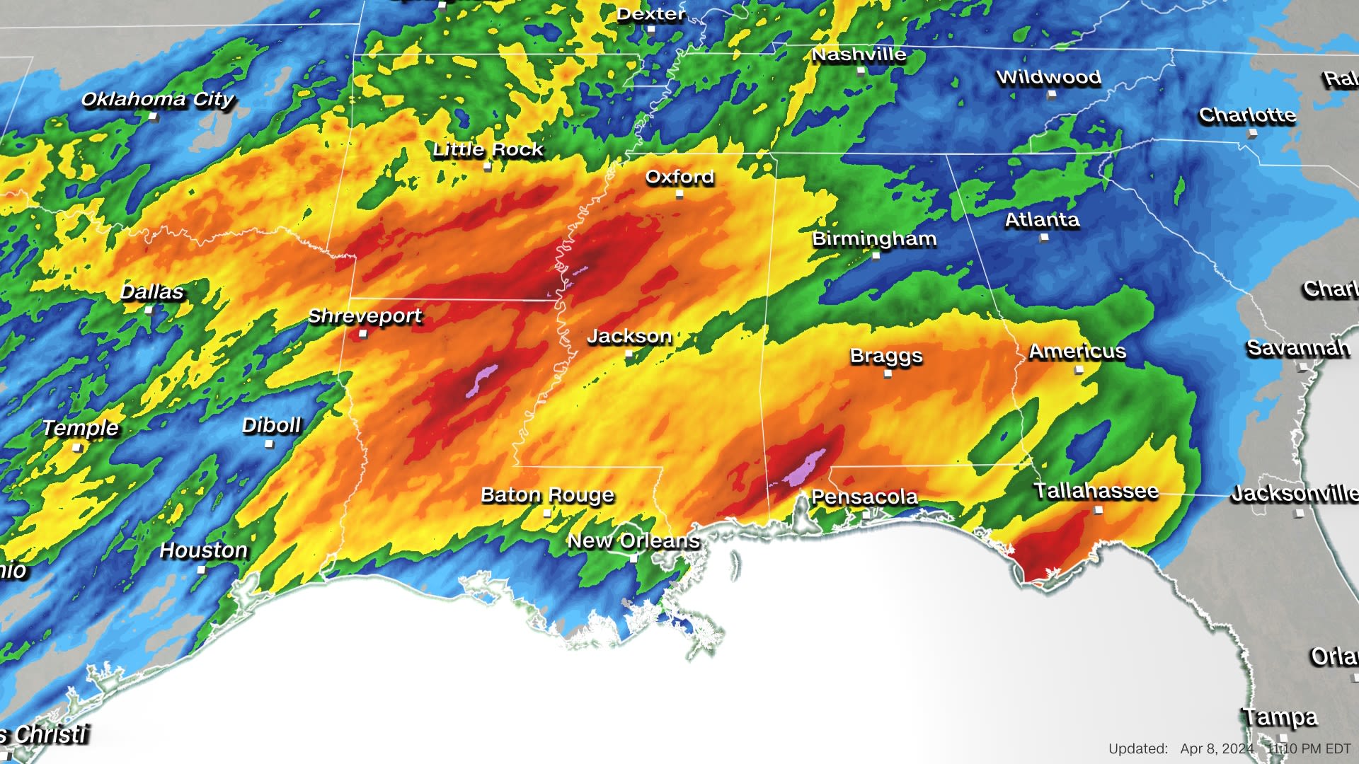 Severe Storms Threaten Flooding Tornadoes Large Hail In South Parts Of