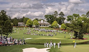 The annual Par Three Contest took place at Augusta National on Wednesday. However the opening round on Thursday was delayed due to weather.
Mandatory Credit:	Petter Arvidson/Bildbyran/Sipa/AP via CNN Newsource