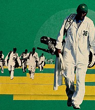 For decades, golfers at The Masters had to use one of Augusta National's club caddies, such as tournament legend Carl Jackson.
Mandatory Credit:	Alberto Mier/Getty/CNN via CNN Newsource