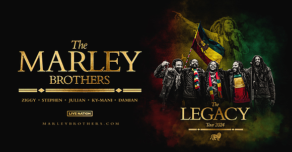 THe Marley Brothers – Ziggy, Stephen, Julian, Ky-Mani and Damian – announce The Marley Brothers: The Legacy Tour, a 22-date …