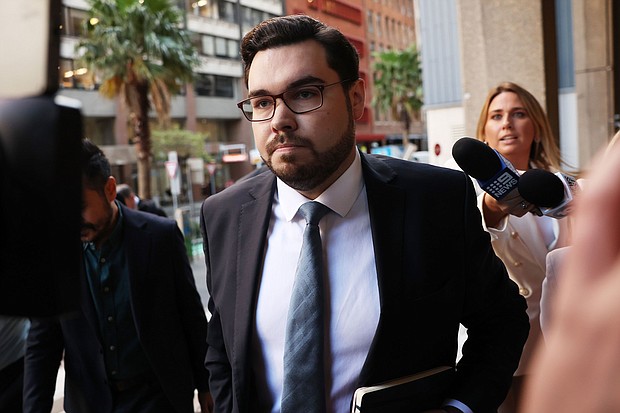 Bruce Lehrmann arrives at the Federal Court in Sydney for the ruling in his defamation case on Monday, April 15.
Mandatory Credit:	Don Arnold/Getty Images via CNN Newsource