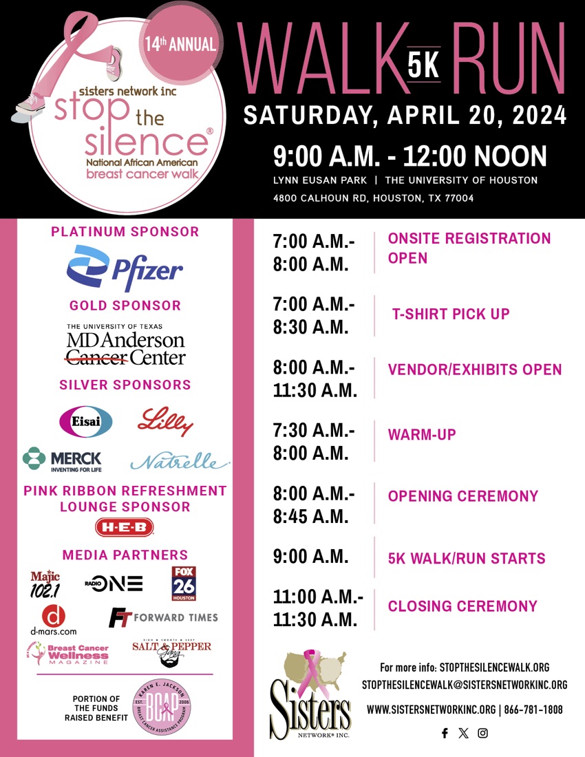 Sisters Network® Inc. Hosts 14th Annual Stop the Silence 5K Walk/Run in ...