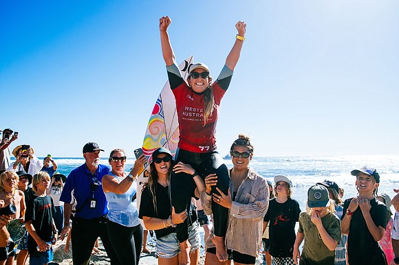 ‘magical’ Moment As Surfer Shares Wave With Pod Of Dolphins As She Wins 