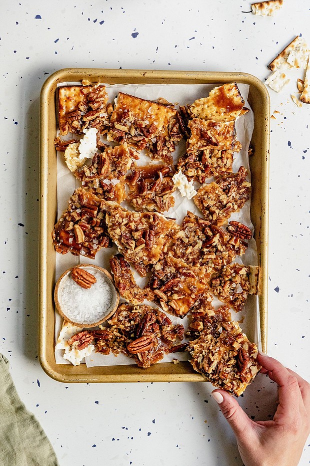 Siva’s take on matzo crunch is a sweet and salty snack.
Mandatory Credit:	Micah Siva via CNN Newsource