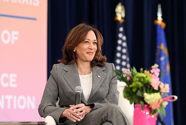Vice President Kamala Harris speaks during an event on gun violence prevention in Las Vegas on April 15.
Mandatory Credit:	Ronda Churchill/AFP/Getty Images via CNN Newsource