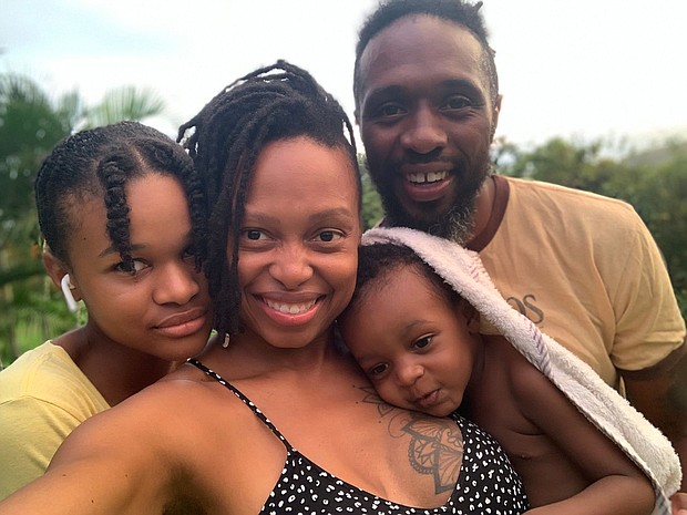 Kema Ward-Hopper in Costa Rica with husband Nicholas, daughter Aaralyn, and son Nicolai.
Mandatory Credit:	Kema C. Ward via CNN Newsource