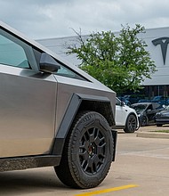 A Tesla Cybertruck at a Tesla dealership in April in Austin, Texas.
Mandatory Credit:	Brandon Bell/Getty Images via CNN Newsource