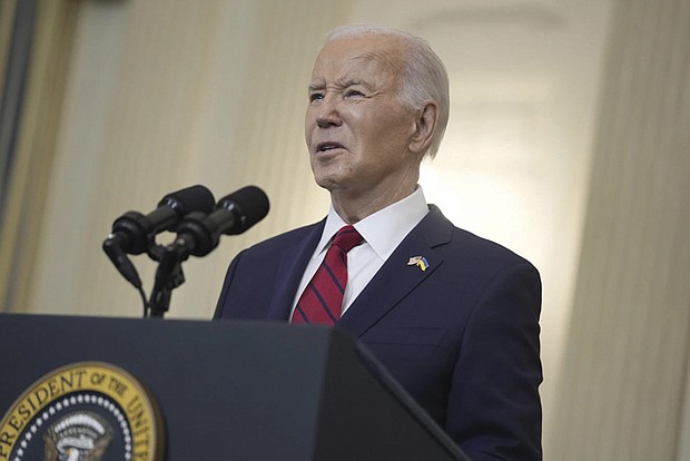 Calling it “a good day for world peace,” President Biden signed into law the $95 billion war aid measure that includes assistance for Ukraine, Israel, Taiwan and other allies, marking an end to the long, painful battle with Republicans in Congress.
