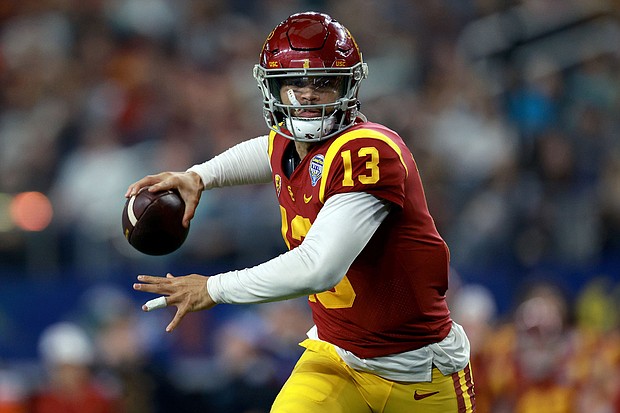 During his time with USC, Williams displayed his skill throwing the ball and running with it.
Mandatory Credit:	Tom Pennington/Getty Images via CNN Newsource