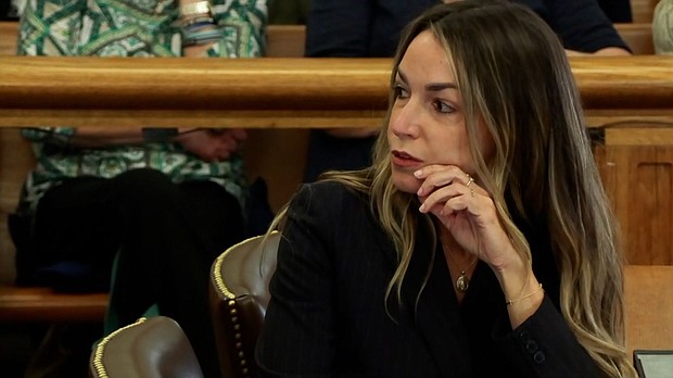 Karen Read is seen during opening statements in her trial on Monday, April 29, in Dedham, Massachusetts.
Mandatory Credit:	Pool/Court TV via CNN Newsource