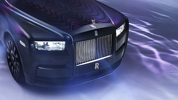 The Rolls-Royce Phantom Syntopia's has glass flecks to create sparkling designs.
Mandatory Credit:	Rolls-Royce via CNN Newsource