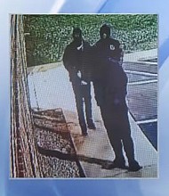 Youngsville police are looking for three people caught on video breaking into the Youngsville Gun Club early Wednesday morning.
Mandatory Credit:	Youngsville Police Department/WRAL via CNN Newsource
