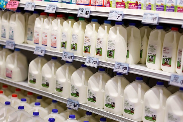 Ongoing tests of dairy products by the US Food and Drug Administration have not found any active H5N1 bird flu virus in 297 samples purchased in grocery stores.
Mandatory Credit:	Aaron M. Sprecher/AP via CNN Newsourc