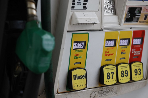 A detailed view of gas prices at the pump at a Shell PLC station is seen here on April 17 in Houston, Texas. The national average stood at $3.66 a gallon on April 29, down from $3.68 a week ago.
Mandatory Credit:	Aaron M. Sprecher/AP via CNN Newsource