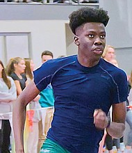 Davian Burke, the state’s top hurdler, attends a small private school with no track.