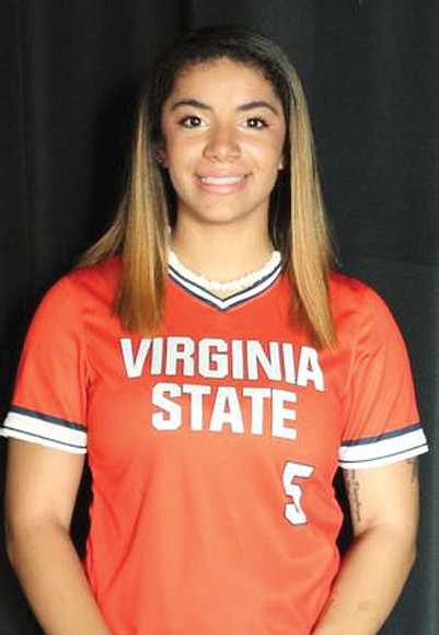 Virginia State University softball center fielder Hailey Darrington has been named CIAA Player of the Year.
