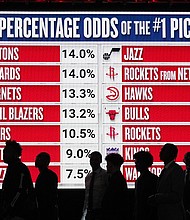 Atlanta Hawks defied the odds to win the No. 1 pick at this year's NBA Draft.
Mandatory Credit:	David Banks/USA TODAY Sports/Reuters via CNN Newsource