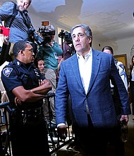 Michael Cohen leaves former President Donald Trump's civil fraud trial in New York City on October 24, 2023. Donald Trump’s former fixer and lawyer is expected to take the stand Monday as the key witness in the Manhattan district attorney’s case against the former president.
Mandatory Credit:	Spencer Platt/Getty Images/File via CNN Newsource